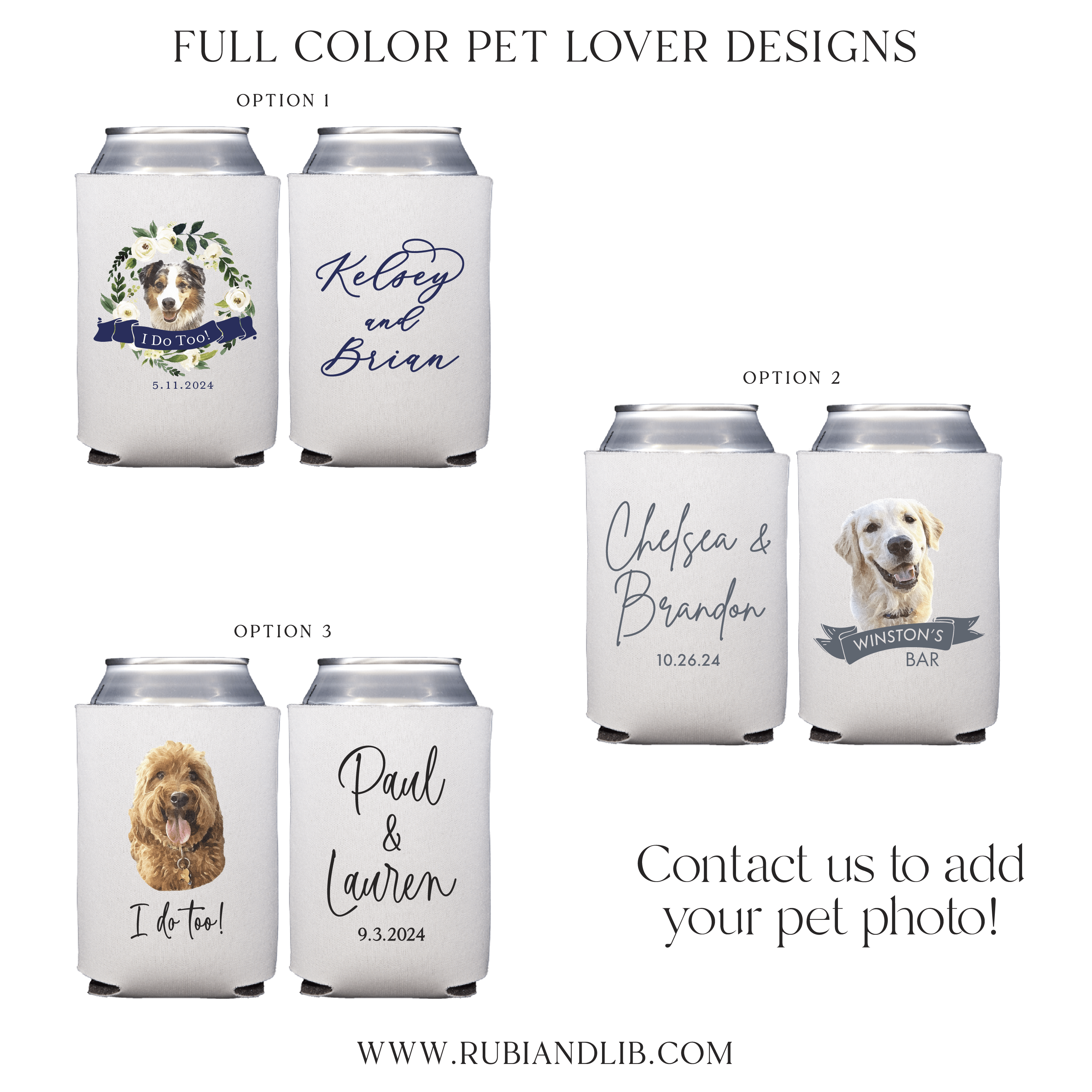 Dog Bar Full Color Wedding Beer Can Cooler