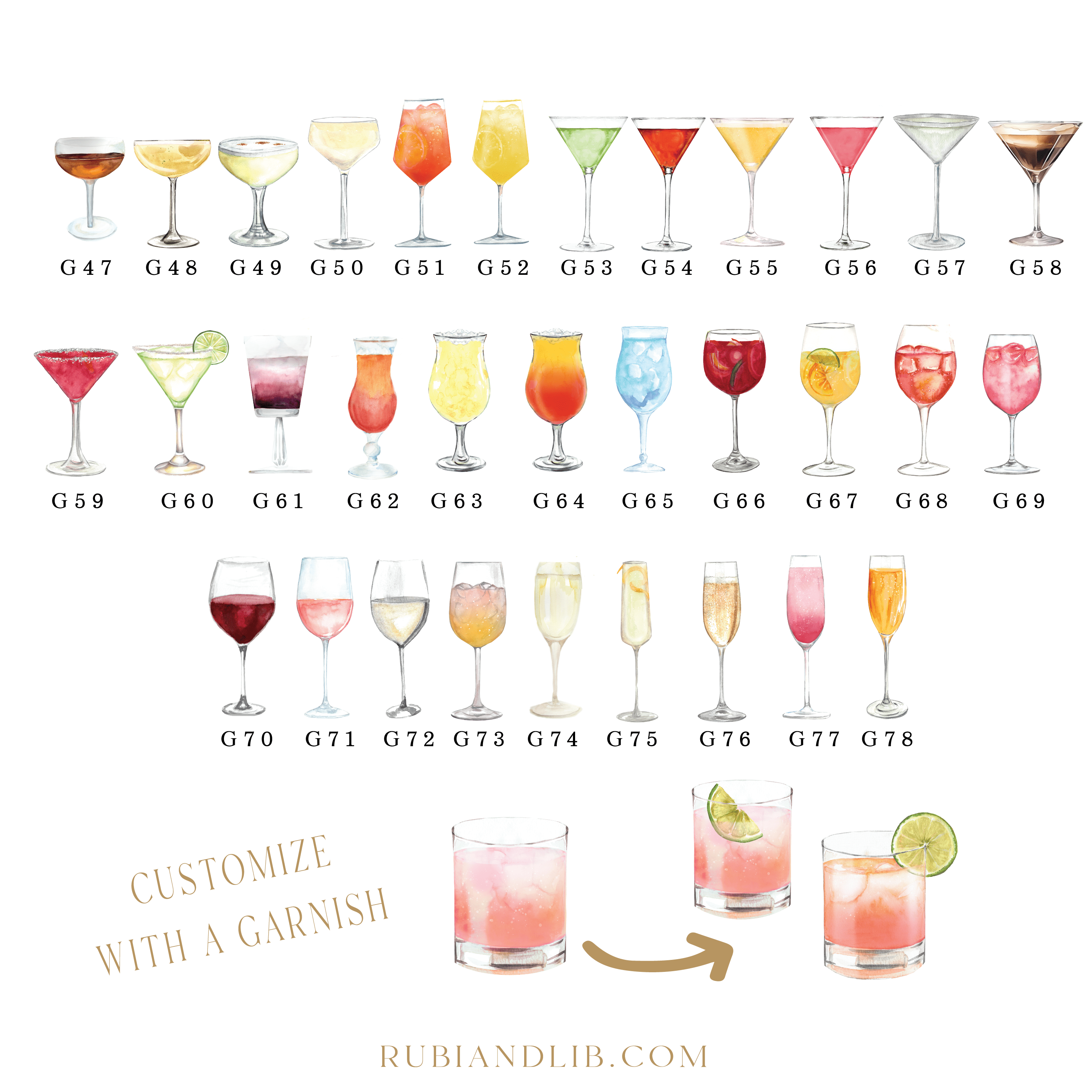 Wedding Bar Menu Print with Pet