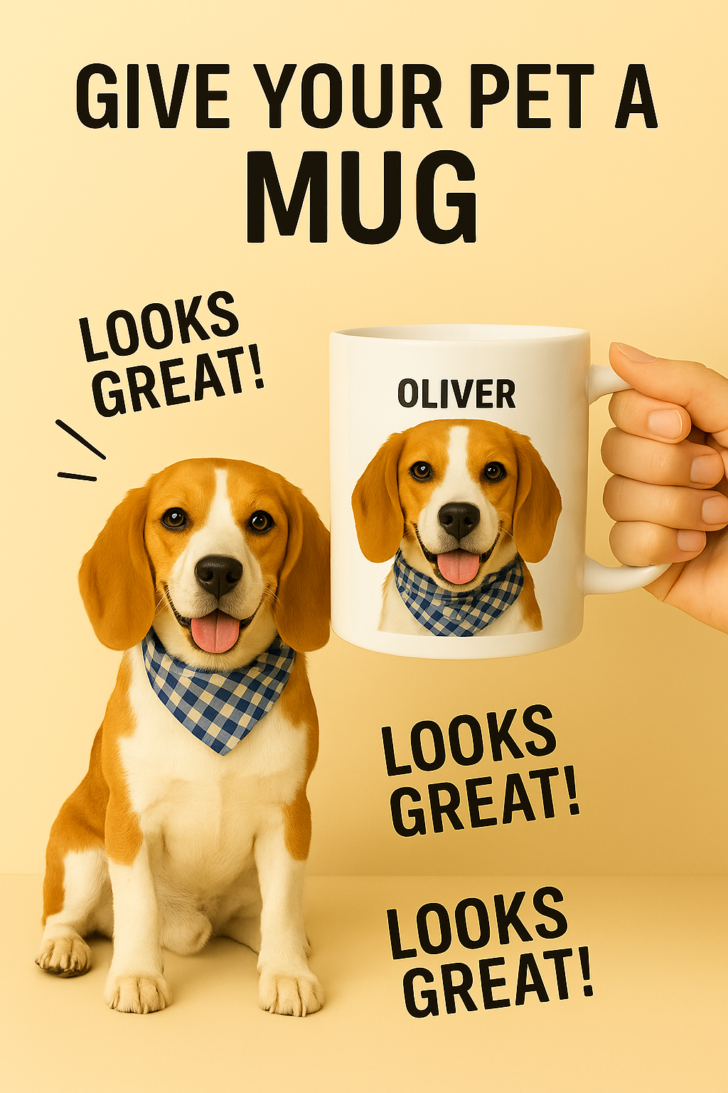 Beagle Custom Mug – Personalized Dog Portrait Gift for Pet Lovers