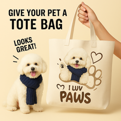 Bichon Frise Tote Bag – I Luv Paws Canvas Bag for Dog Lovers and Pet Gifts
