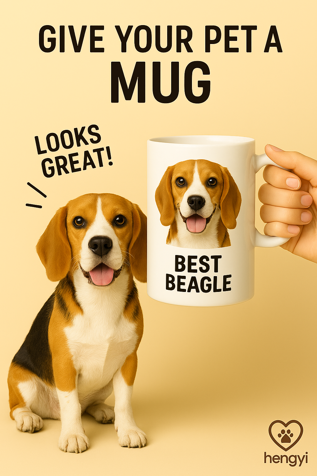 Custom Beagle Mug – Personalized Dog Photo Coffee Cup