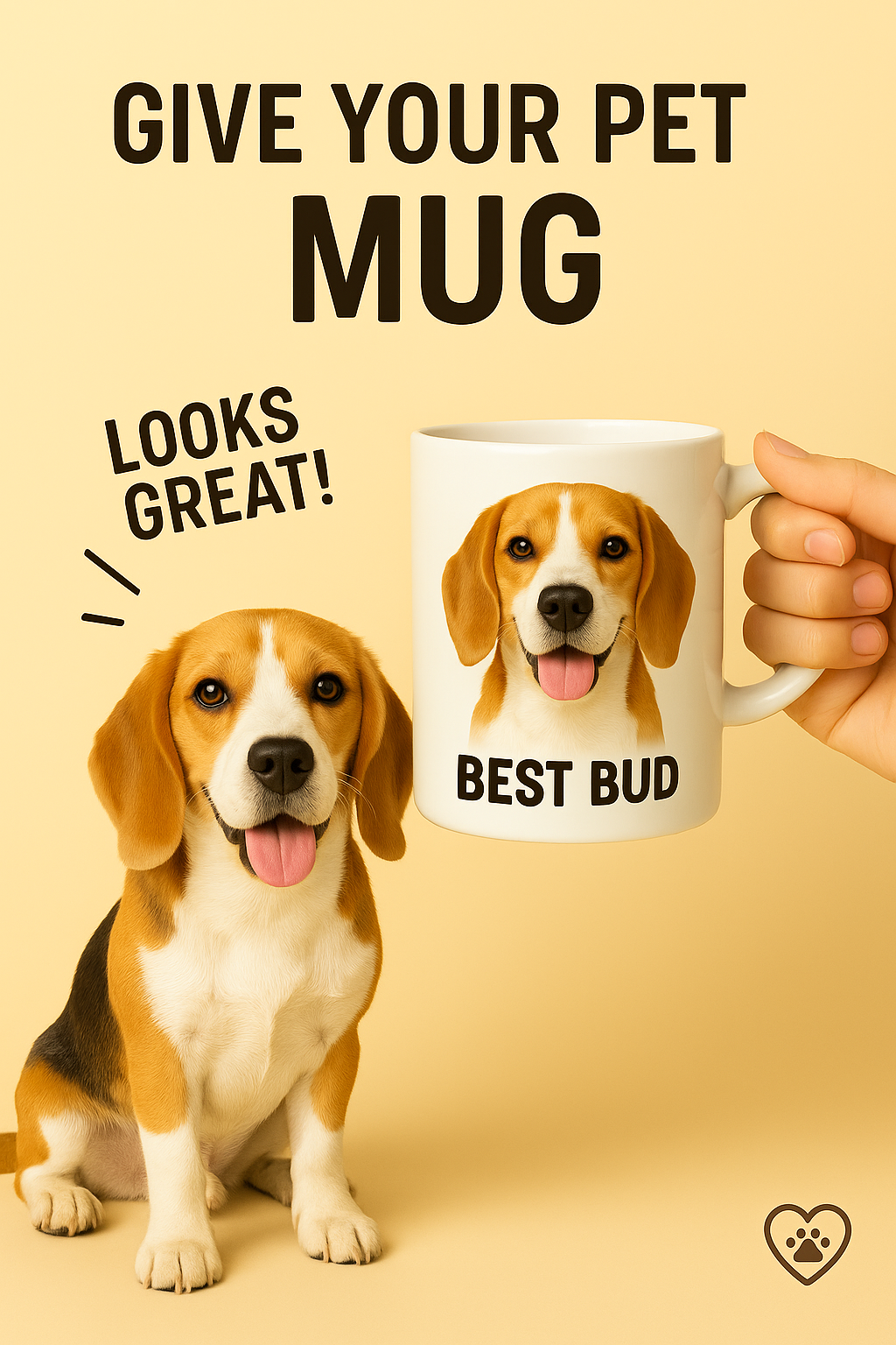 Custom Beagle Mug – Personalized Pet Portrait for Dog Lovers