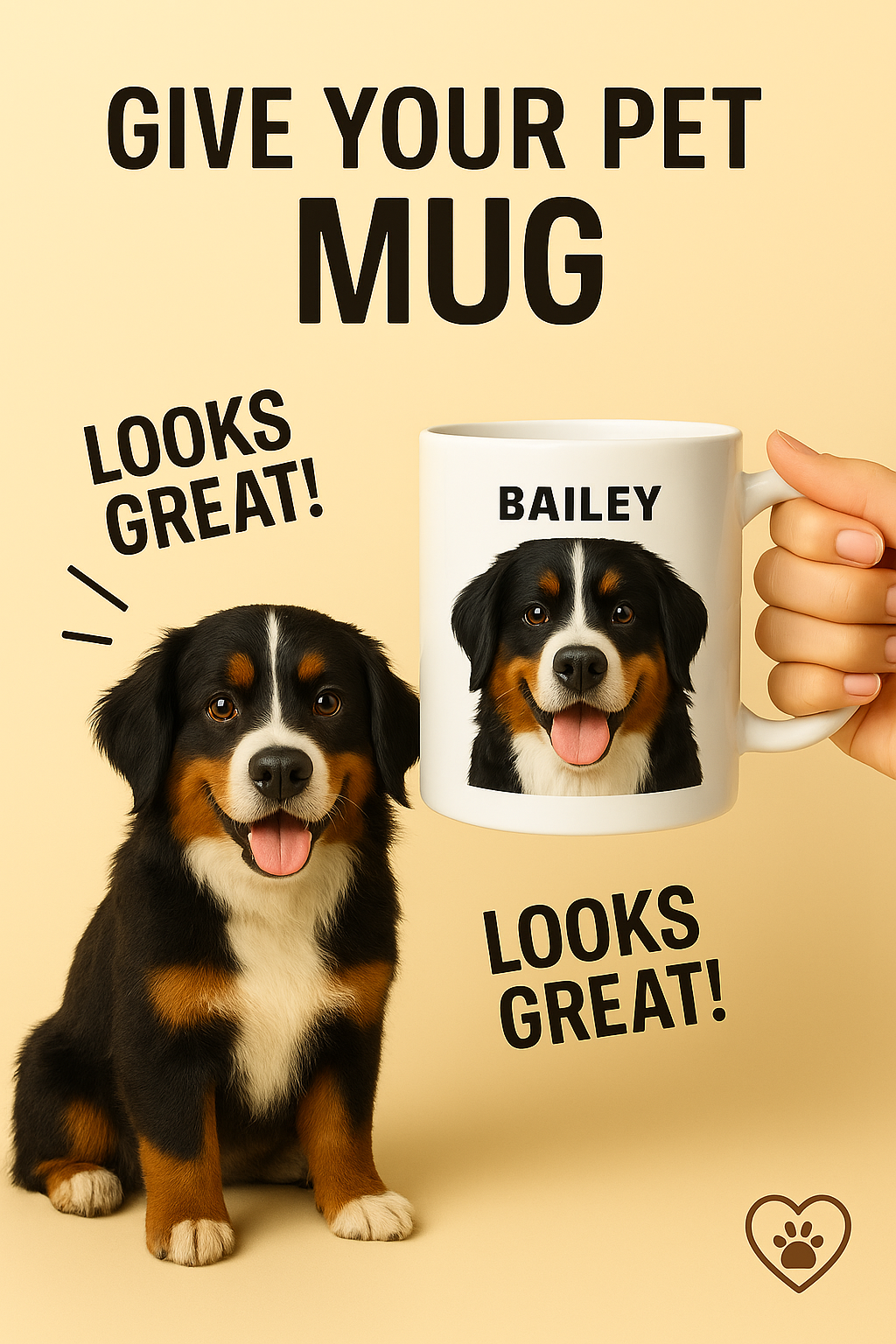 Custom Bernese Mountain Dog Mug – Personalized Pet Coffee Cup