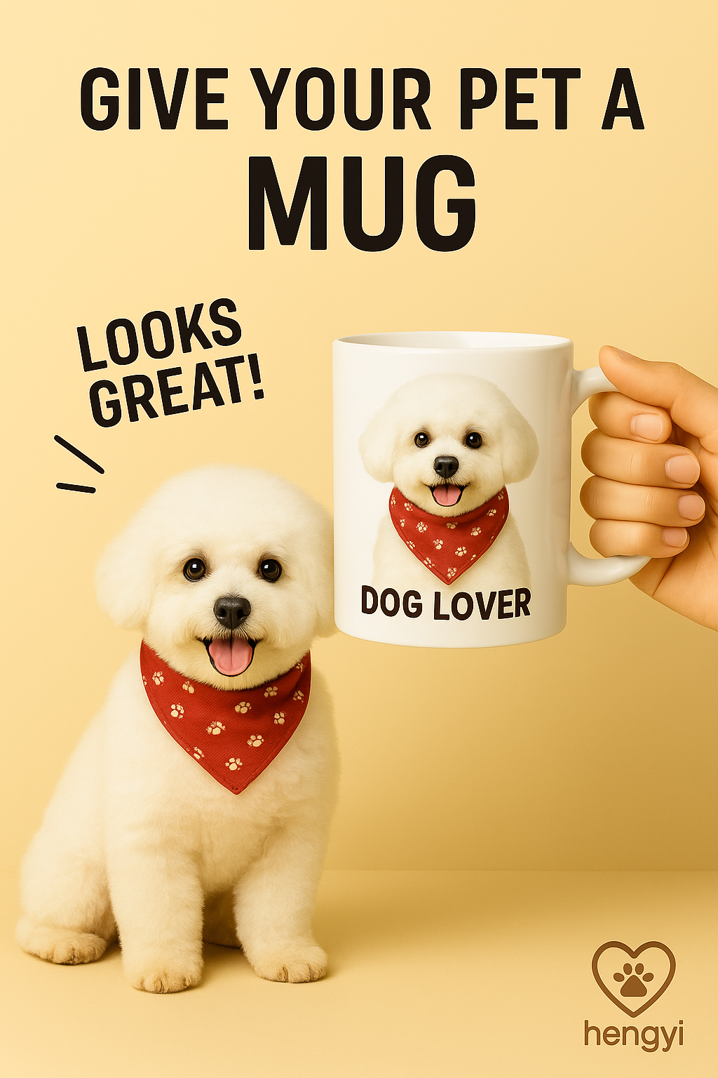Custom Bichon Frise Mug – Red Bandana Dog Lover Gift