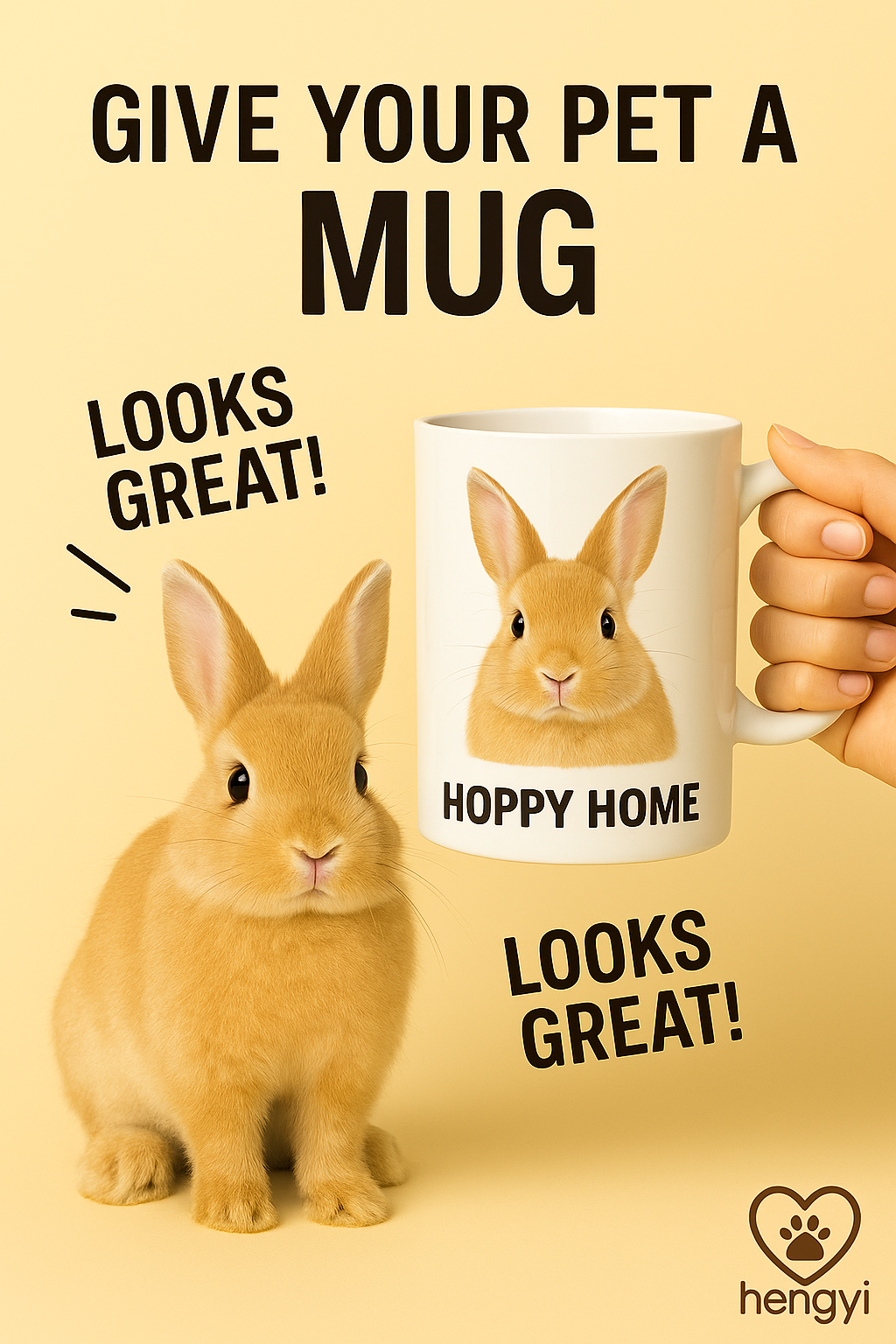 Custom Bunny Mug – Personalized Rabbit Coffee Cup with Pet Photo for Bunny Lovers