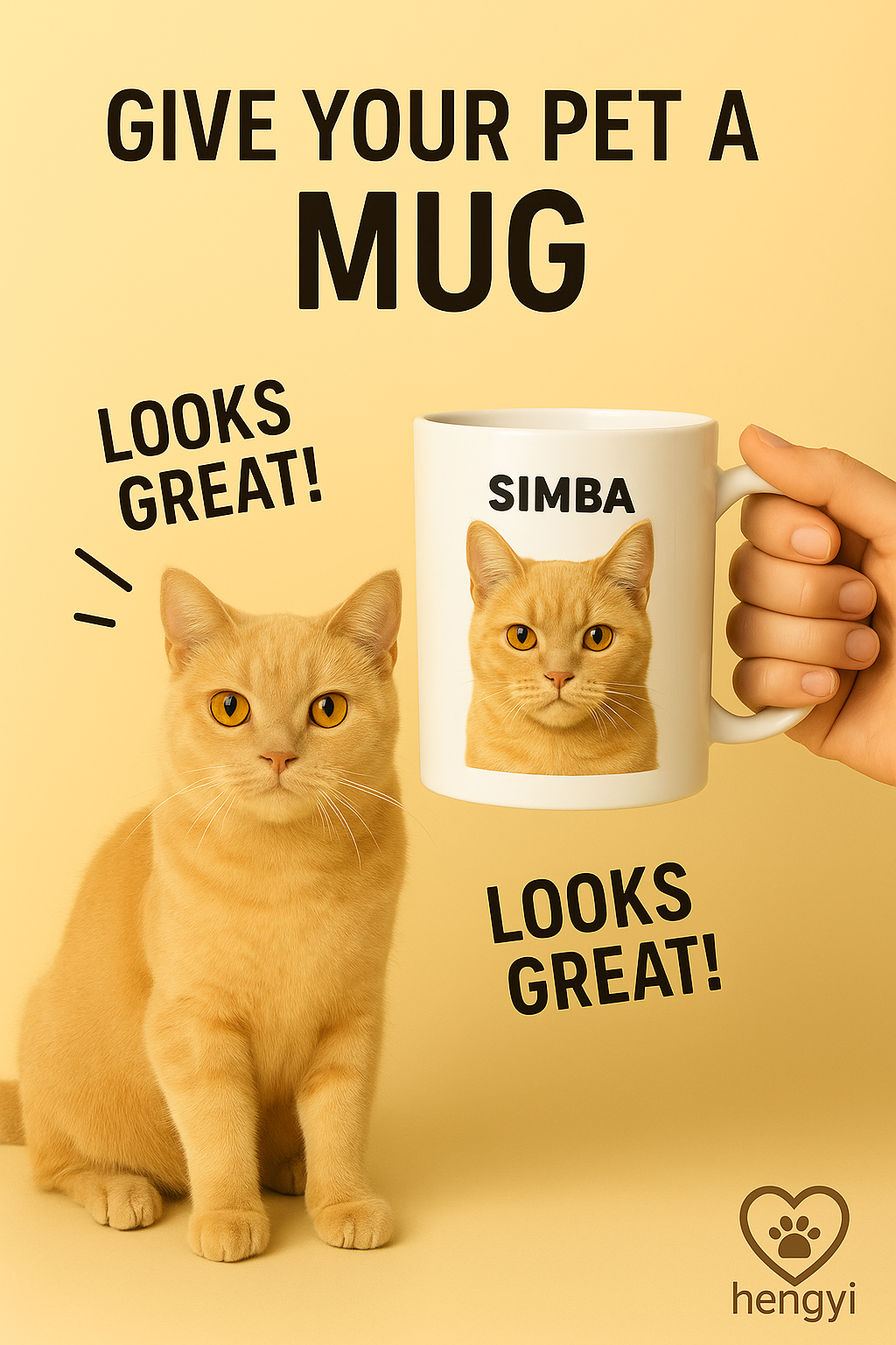 Custom Cat Mug – Personalized Pet Photo Coffee Cup with Your Cat