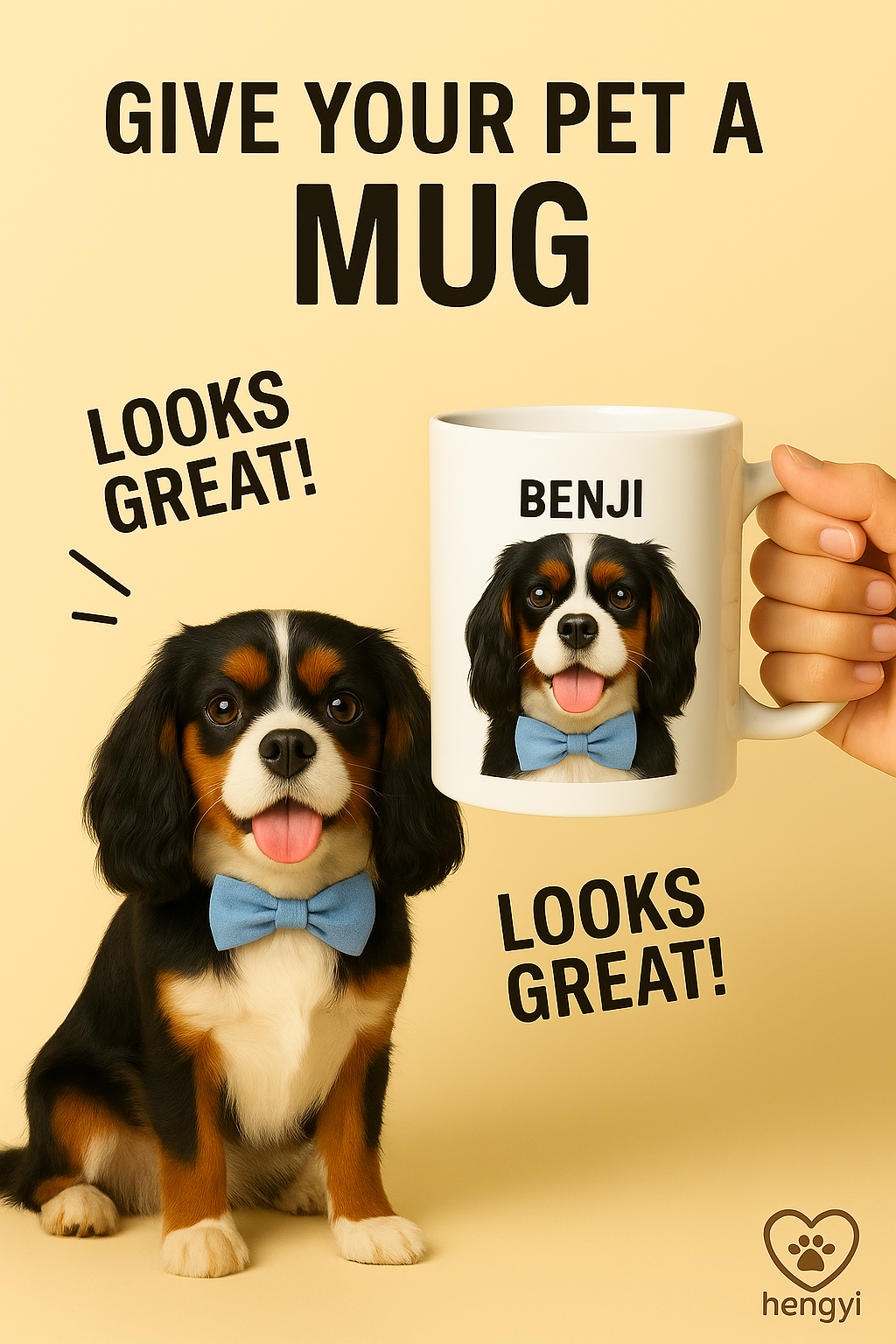 Custom Cavalier King Charles Spaniel Mug – Personalized Dog Photo Gift