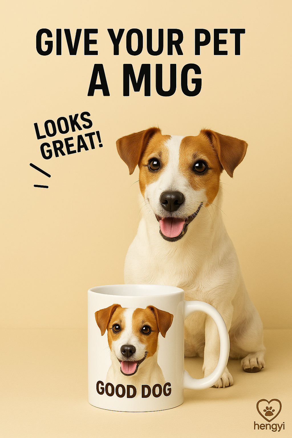 Custom Dog Mug – Personalized Pet Face Coffee Cup for Dog Lovers