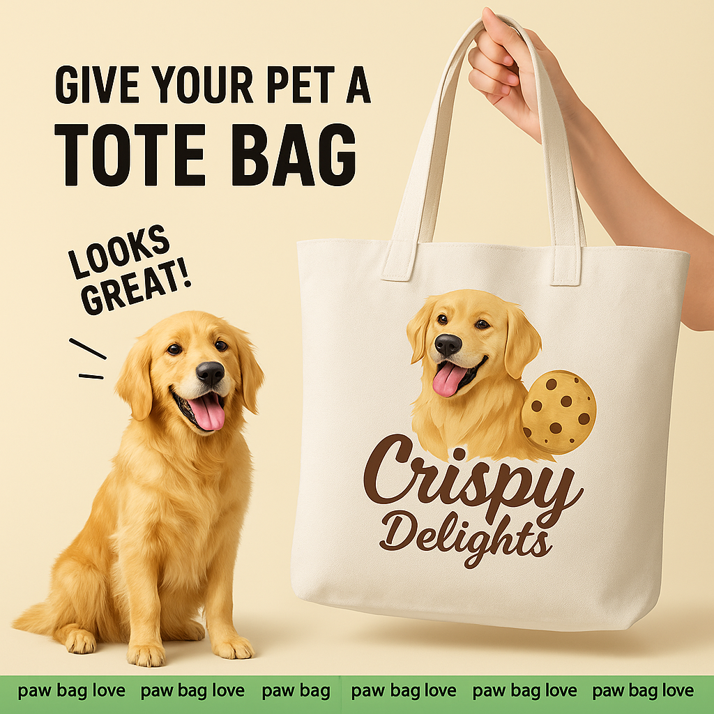 Custom Golden Retriever Tote Bag – Personalized Dog Canvas Bag Gift