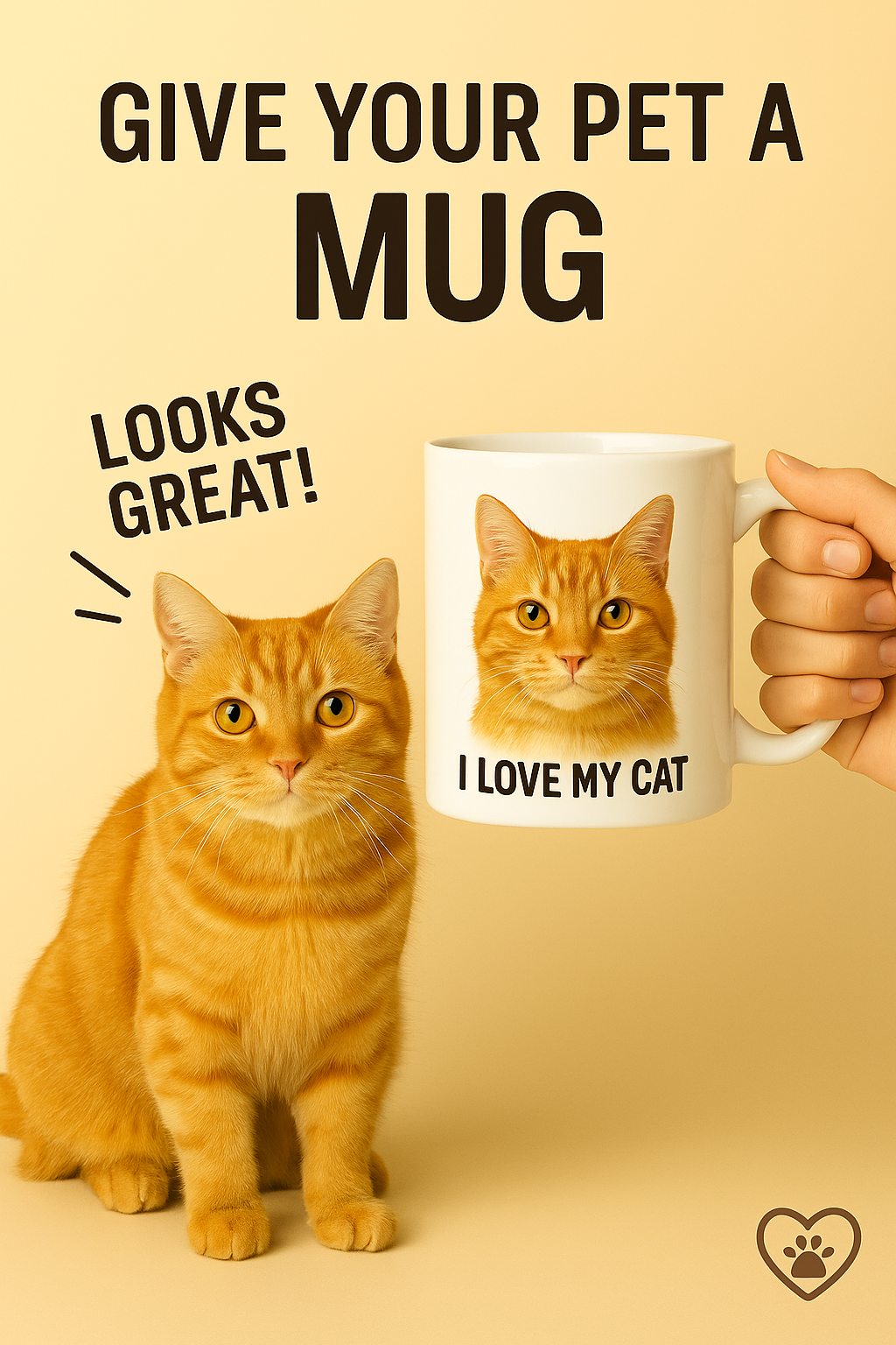 Custom Orange Tabby Cat Mug – Personalized Cat Photo Coffee Cup