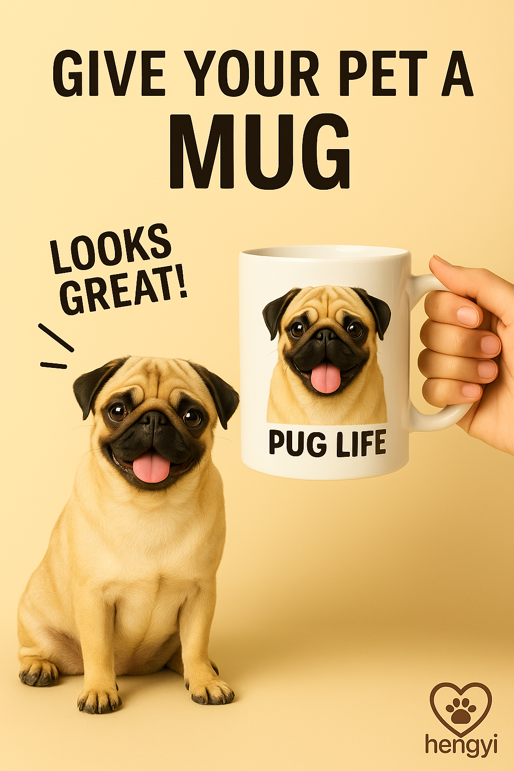 Custom Pug Mug – Personalized Pug Life Coffee Cup Gift