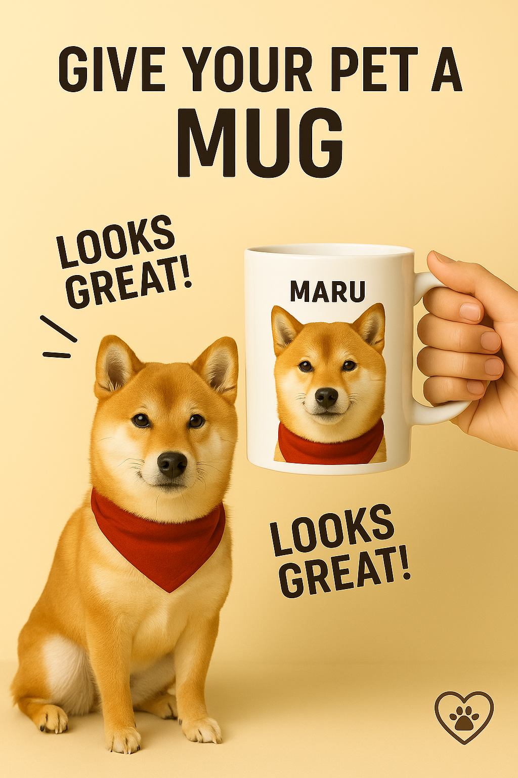 Custom Shiba Inu Dog Mug with Name – Personalized Pet Portrait Cup Gift