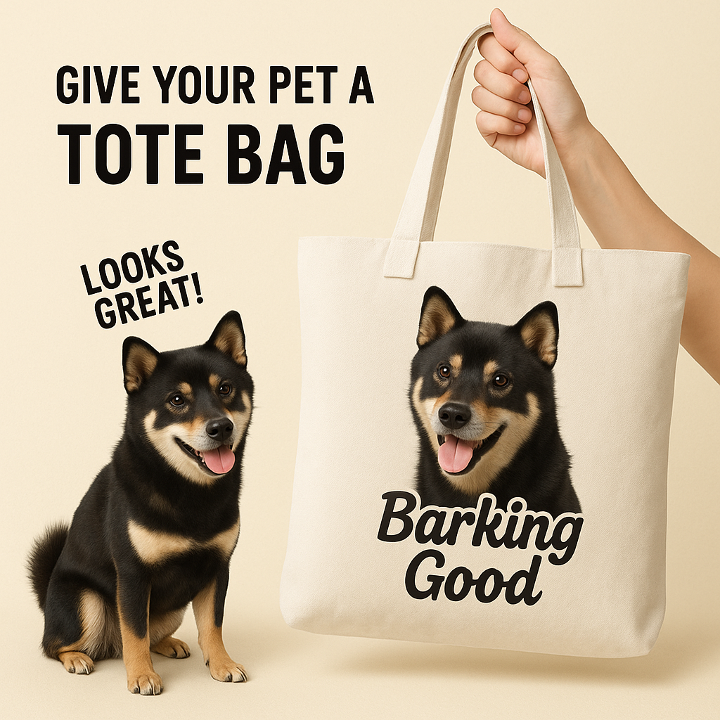 Custom Shiba Inu Tote Bag – Personalized Dog Canvas Bag with Photo Print