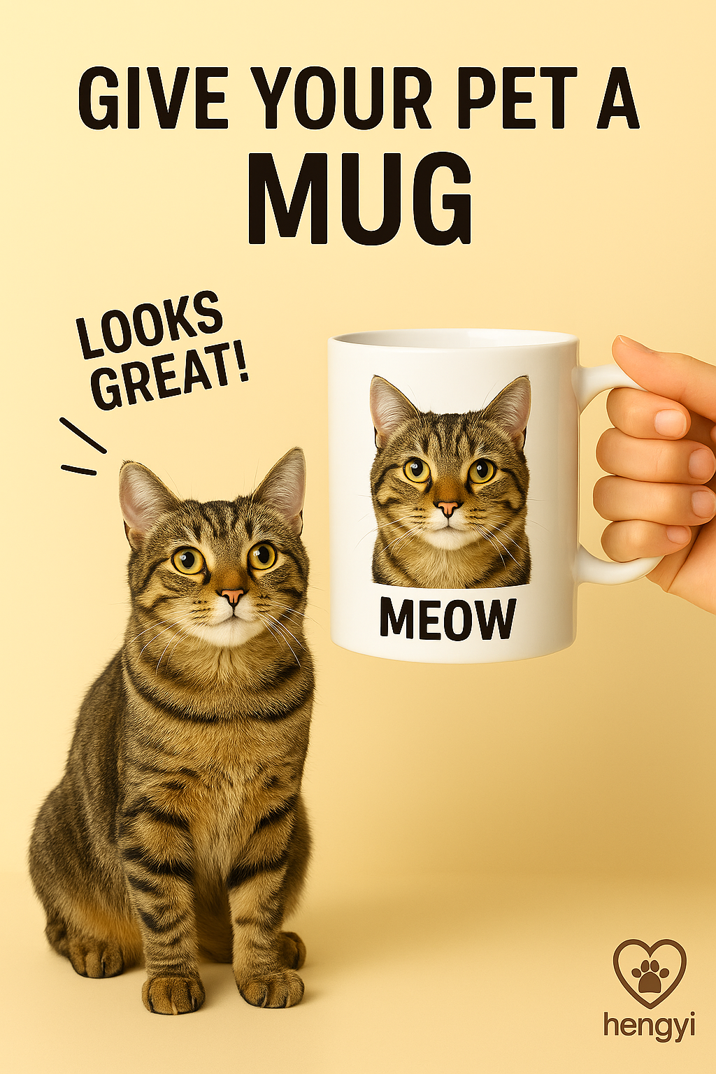 Custom Tabby Cat Mug – Personalized Cat Photo Coffee Cup Gift
