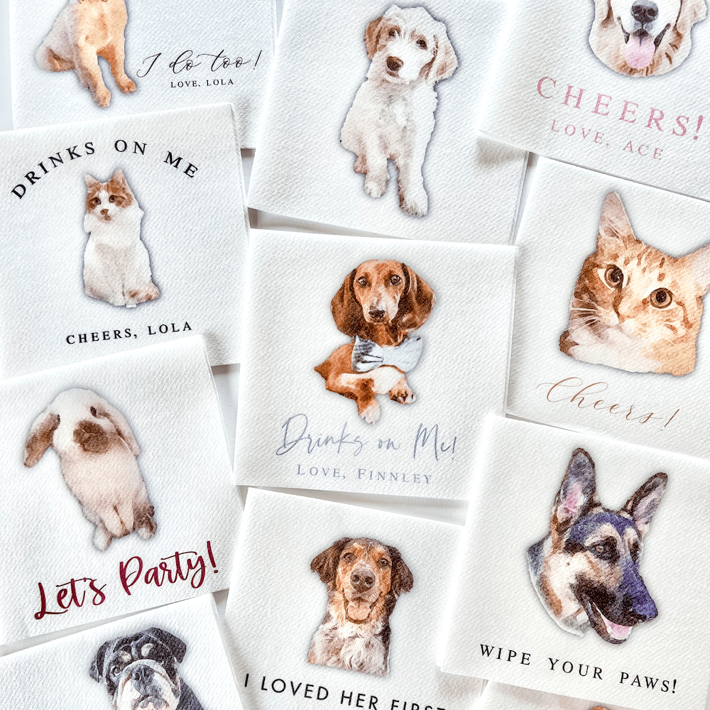 Pet  Full Color Wedding Napkins