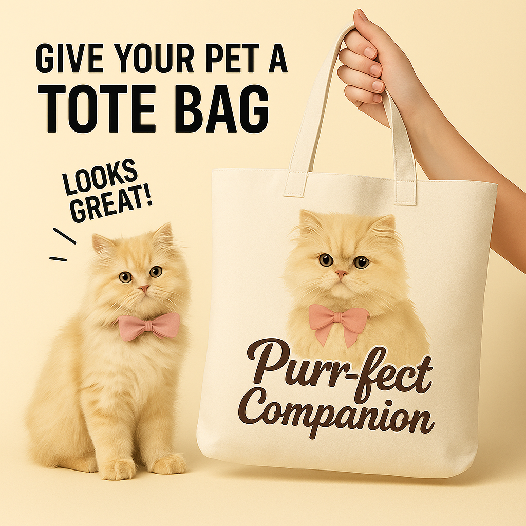 Persian Cat Tote Bag – Purr-fect Companion Canvas Bag for Cat Lovers & Pet Owners