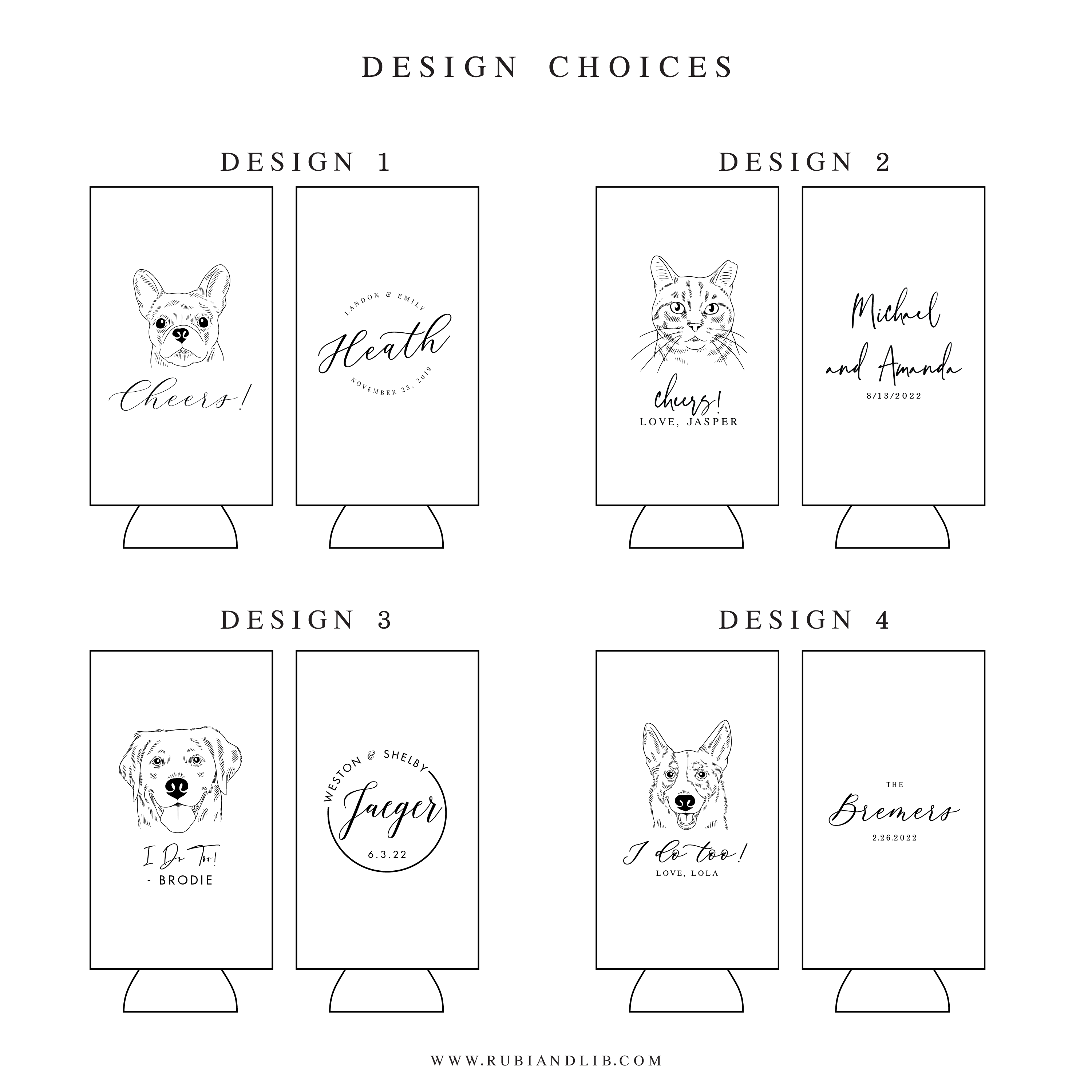 Custom Illustrated Dog Slim Can Holder