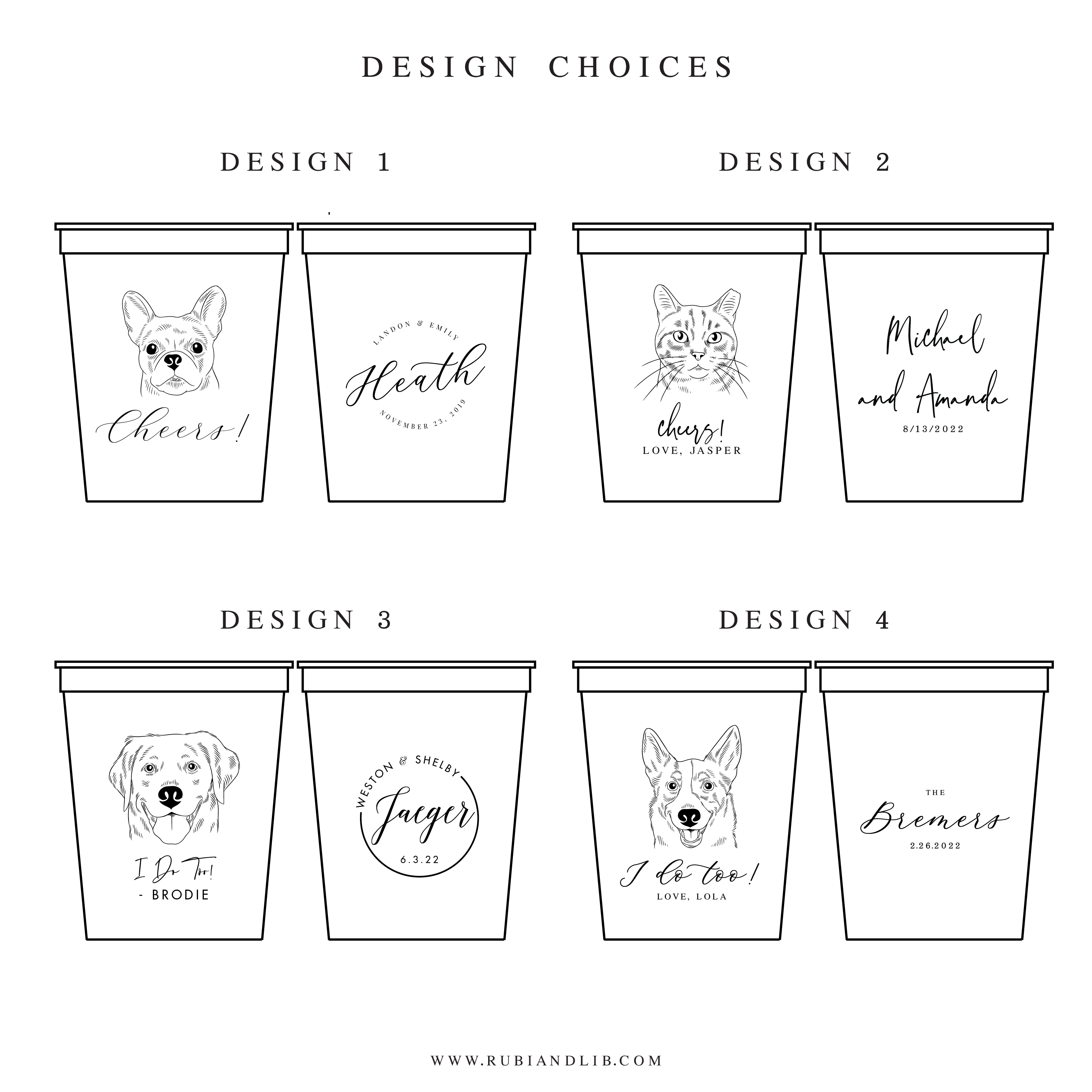 Illustrated Pet Stadium Plastic Cups