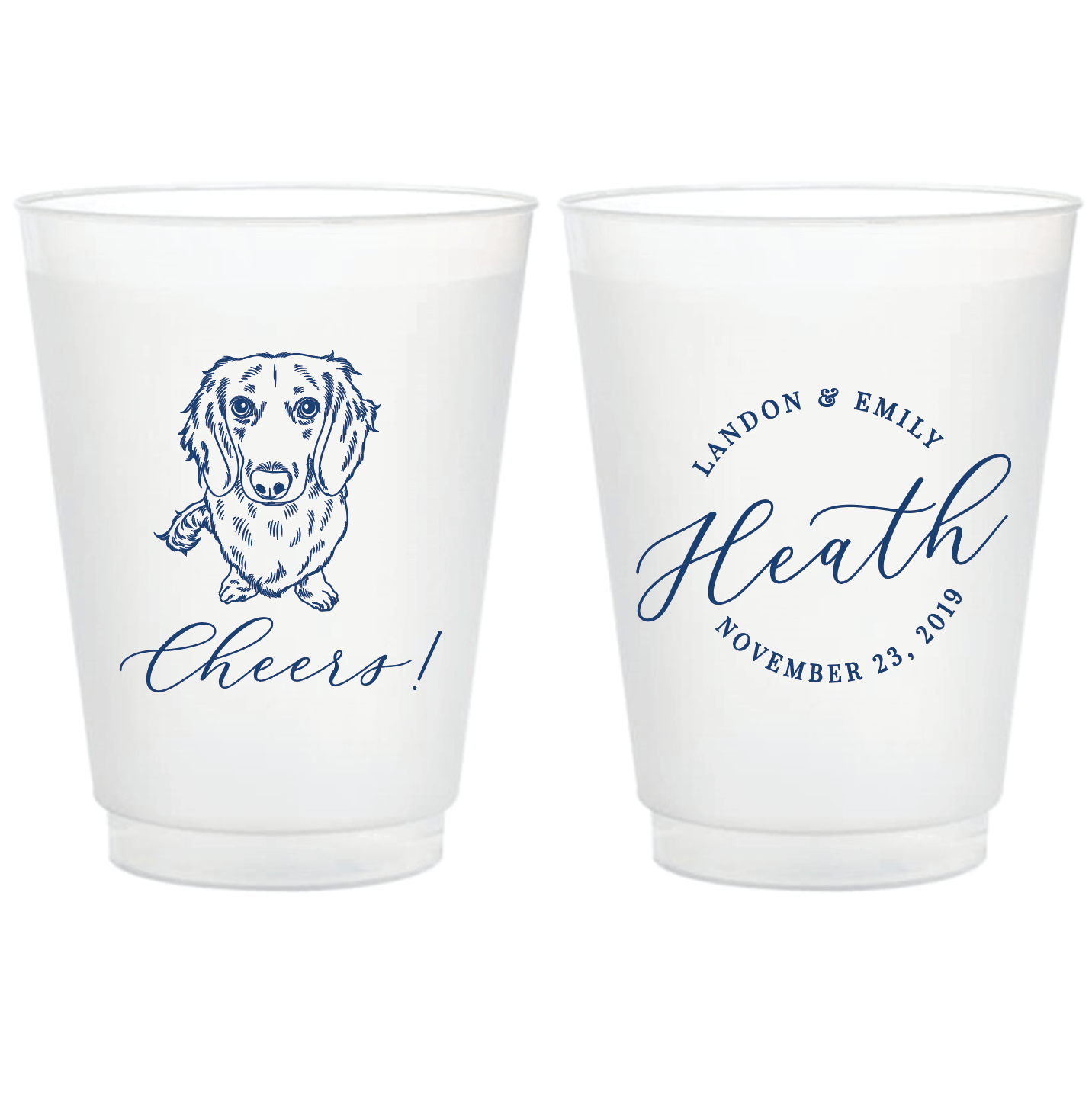 Custom Illustrated Pet Wedding Cups