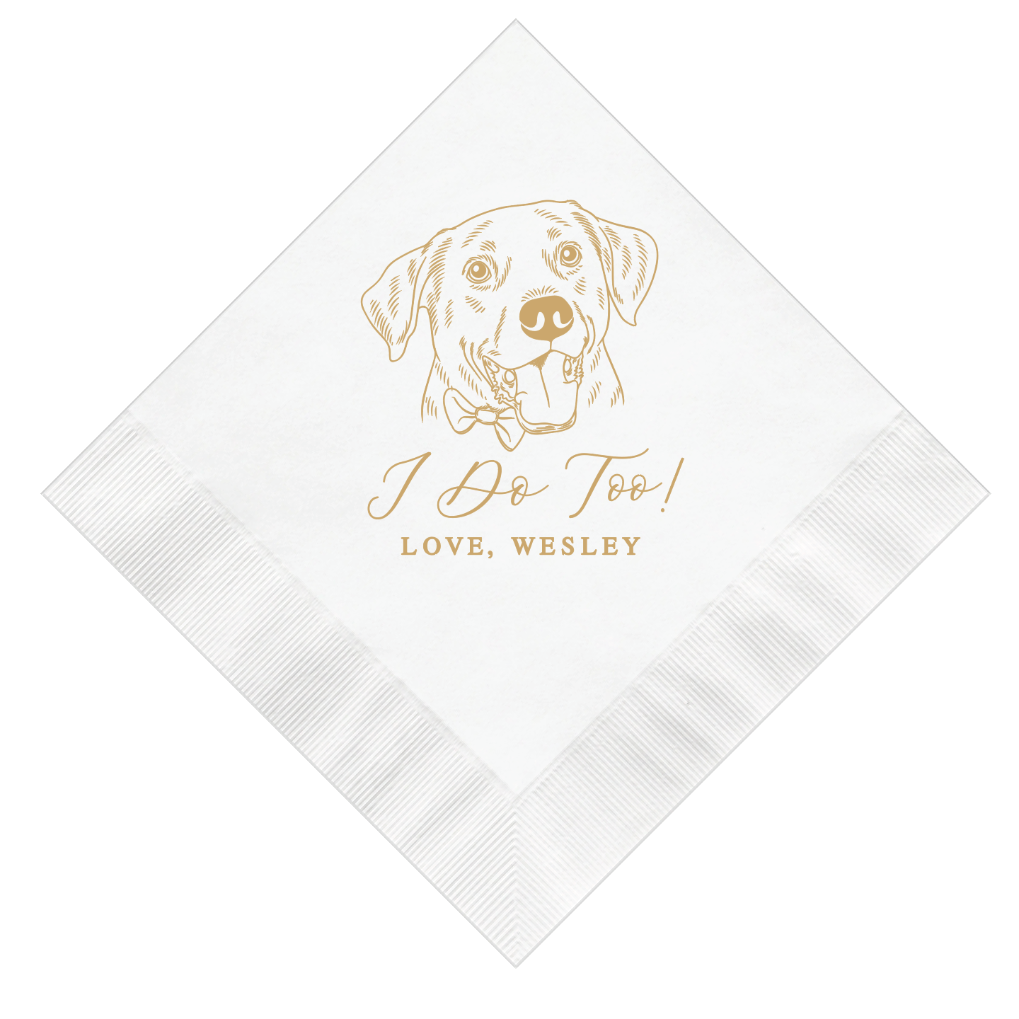 Custom Wedding Napkins Featuring Your Pet’s Illustration