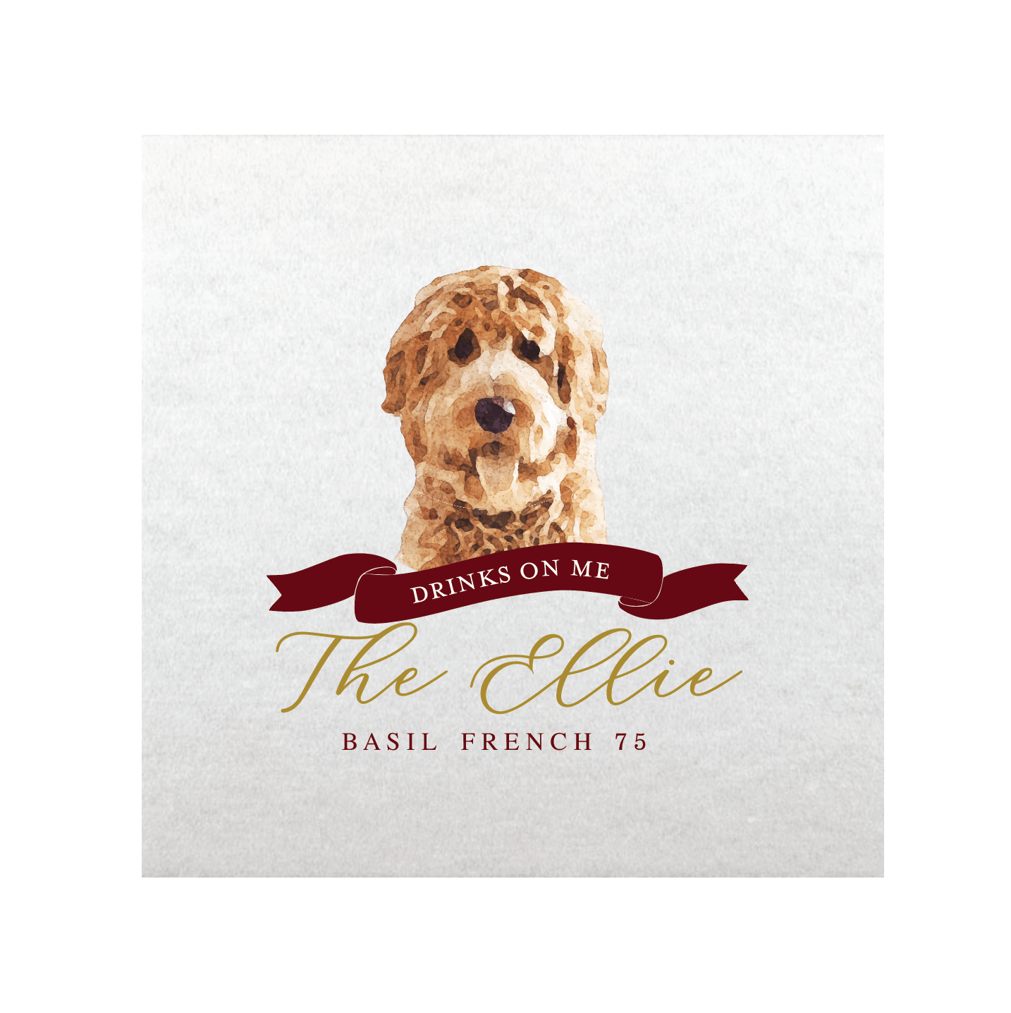 Drinks on Me Wedding Full Color Napkins | Pet Lover