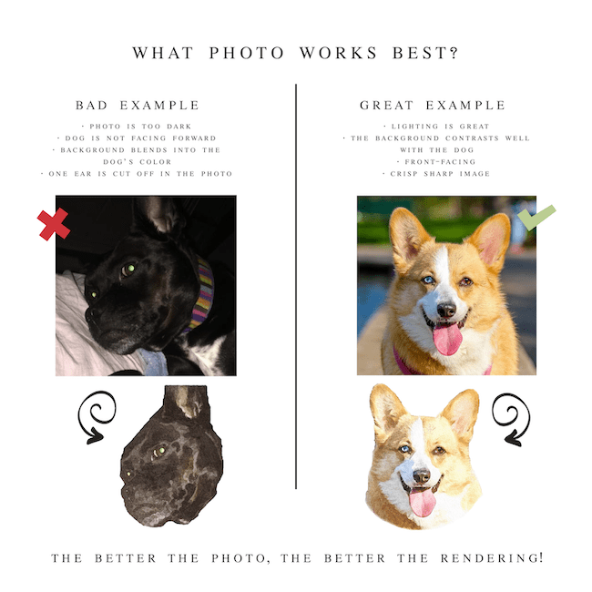 Digital Watercolor Rendering Pet Portrait
