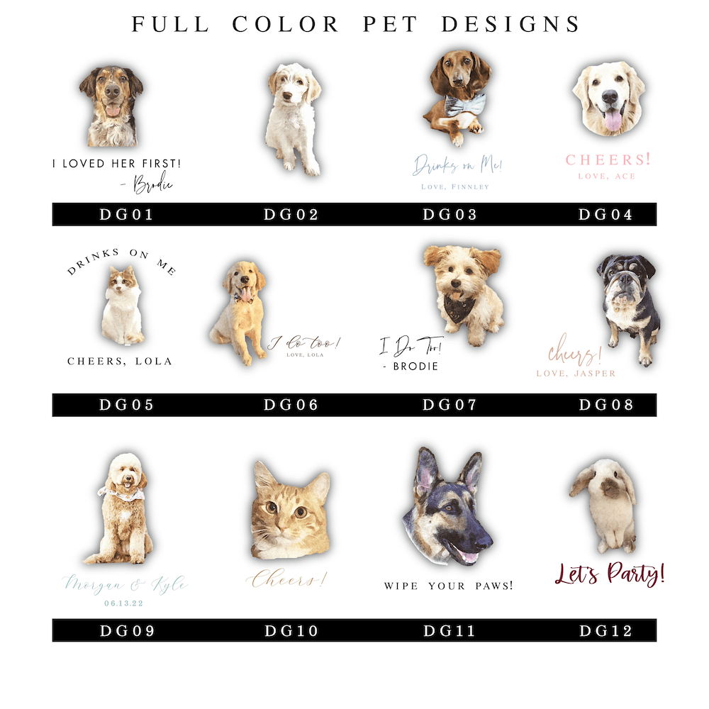 Pet  Full Color Wedding Napkins