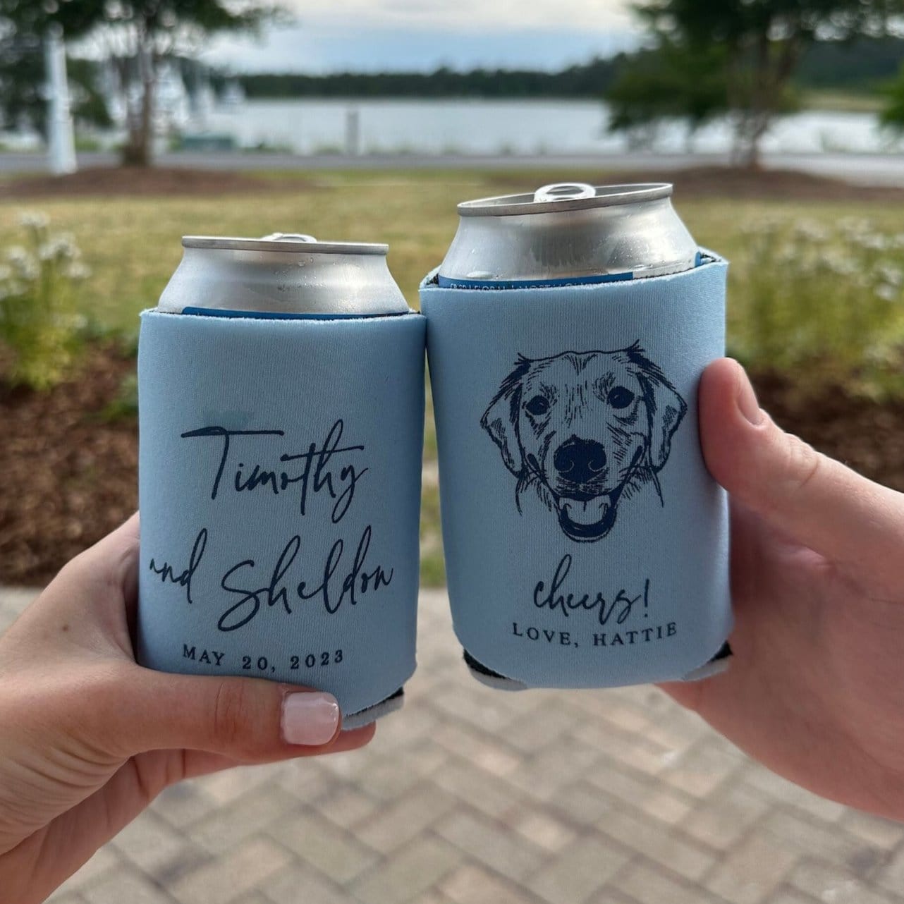 Cheers Custom Pet Illustration Can Cooler