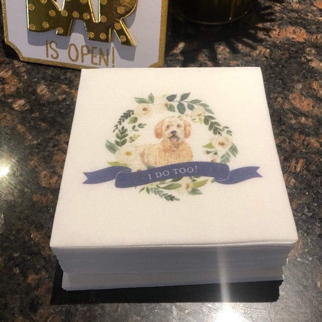 Wedding Wreath Full Color Napkins | Pet Lover
