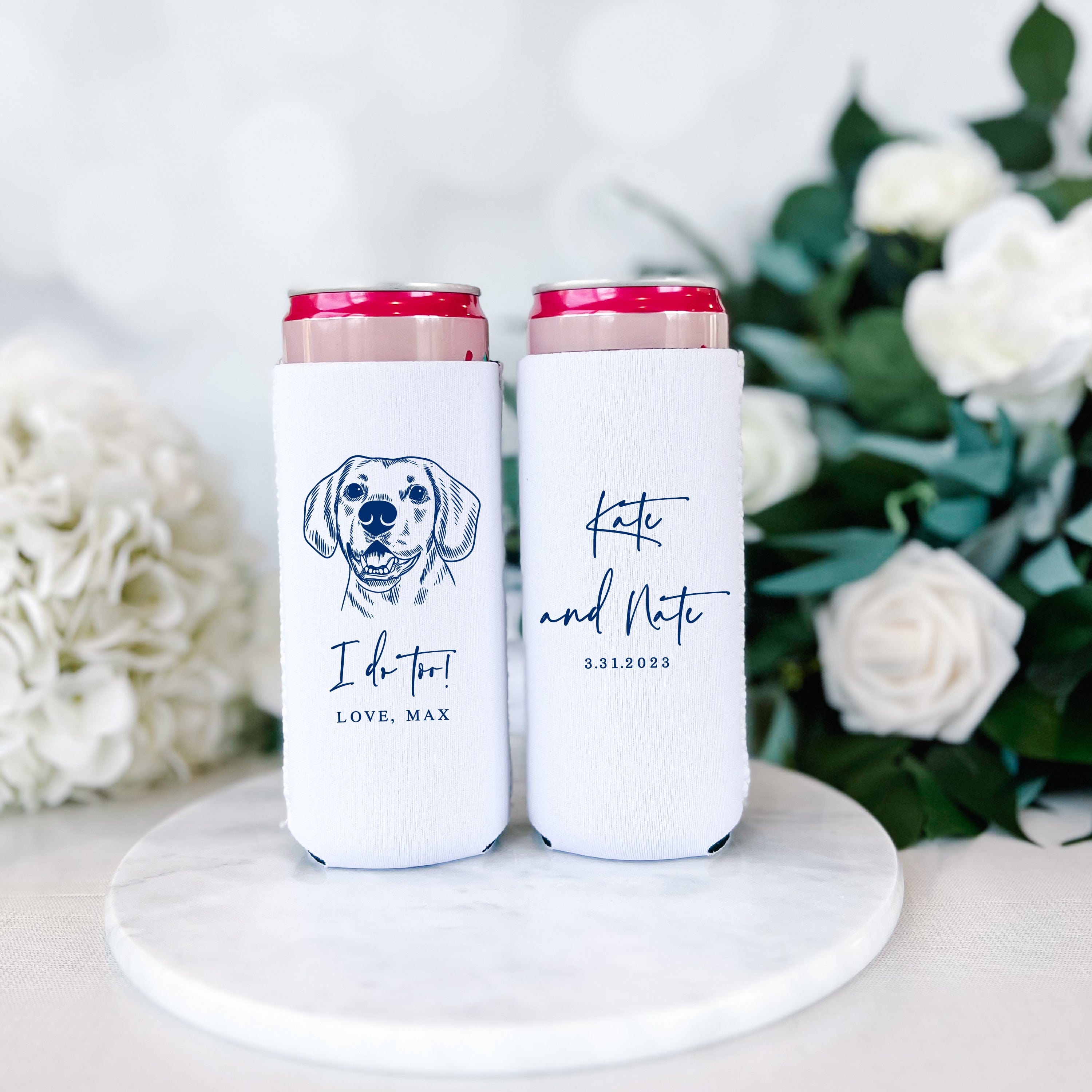 Custom Illustrated Dog Slim Can Holder
