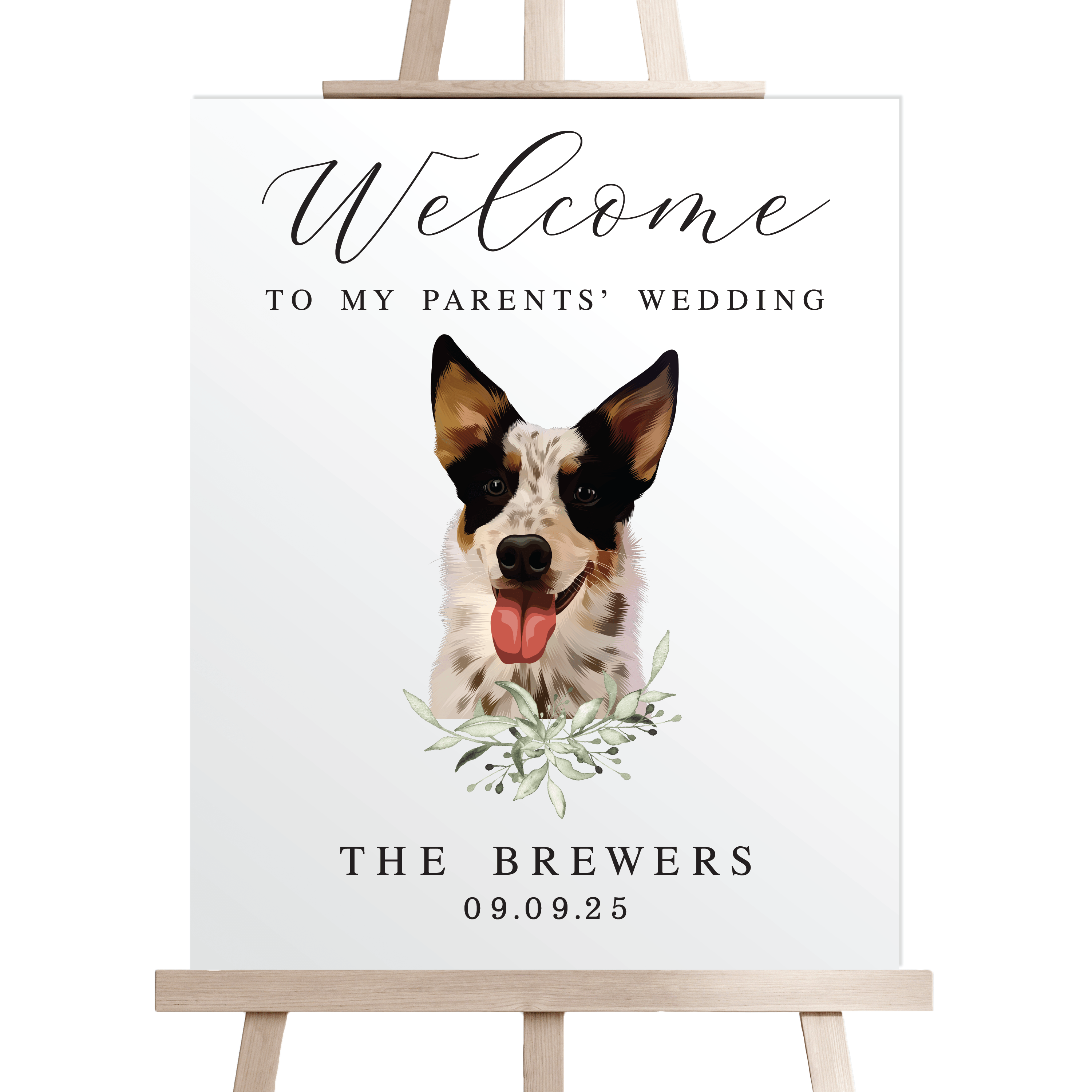 Custom Illustrated Pet Welcome Sign - Portrait